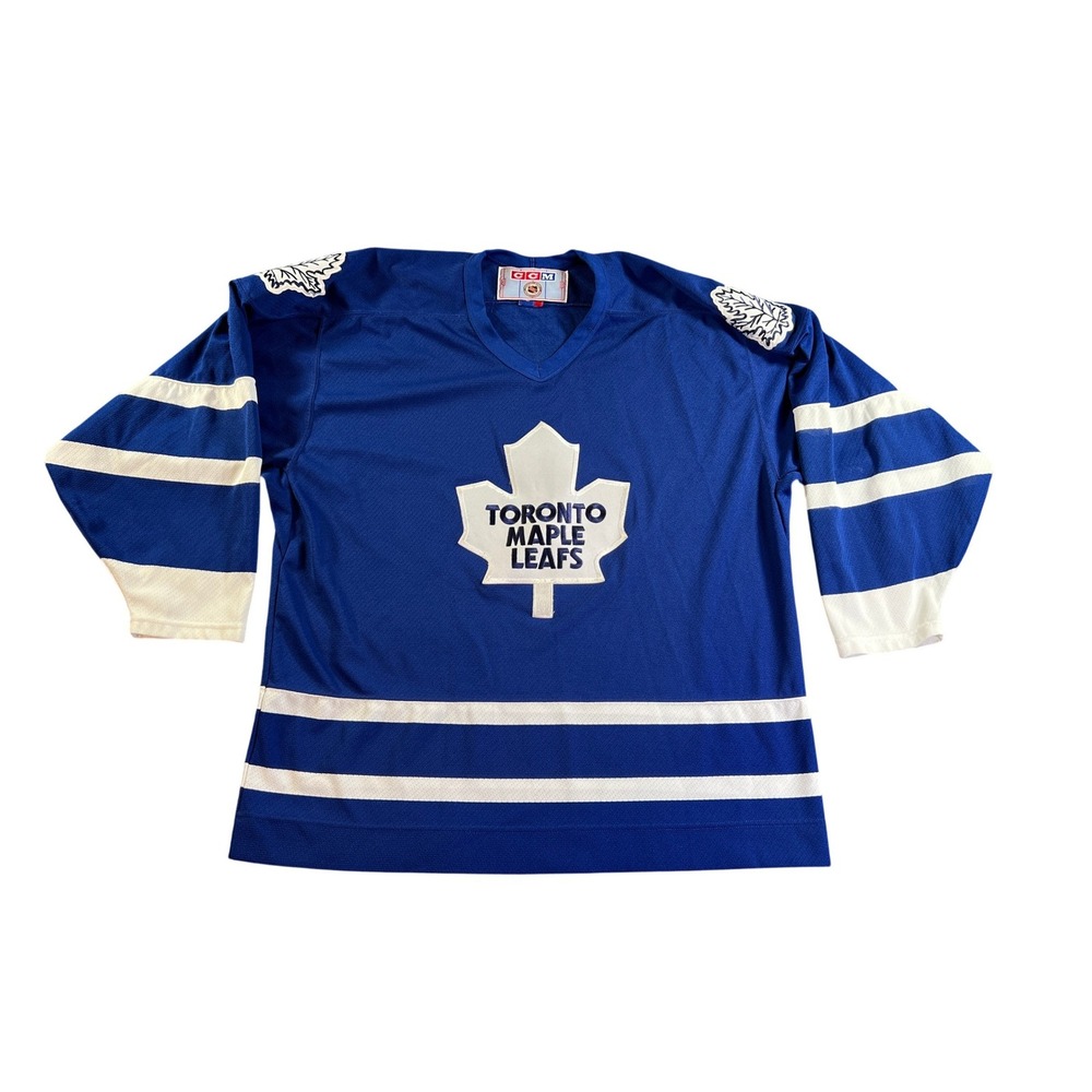 Vintage CCM Toronto Maple Leafs Jersey Mens XL Blue NHL Hockey Embroidered Logo